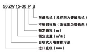 ZW自吸无堵塞排污泵型号